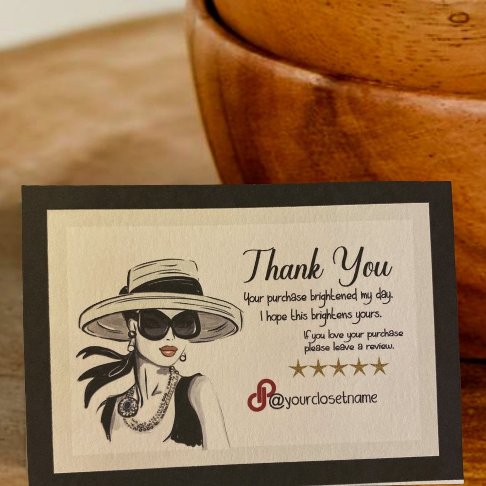 Thank You For You Order Set of 100 Glamorous Woman Card